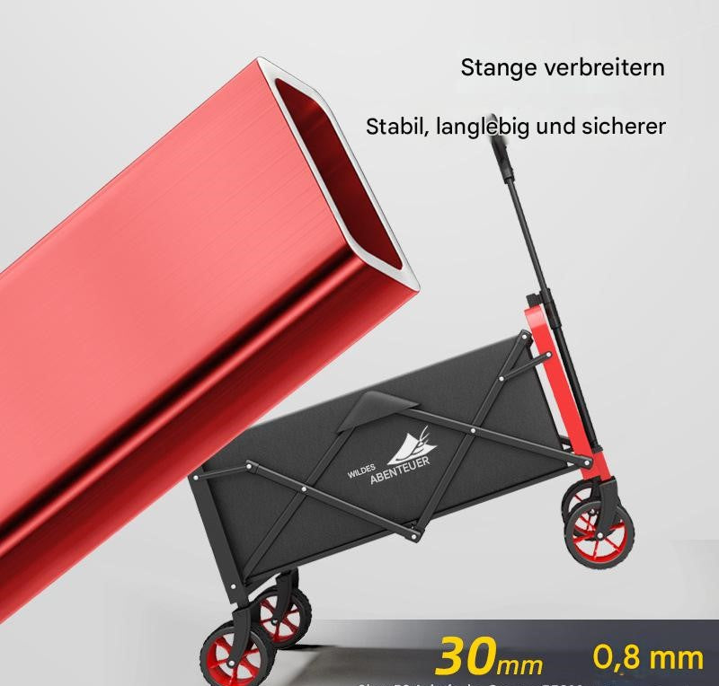 Faltbarer Outdoor-Transportwagen mit Vollstahlrahmen & 600D Oxford – Kompakt & Vielseitig