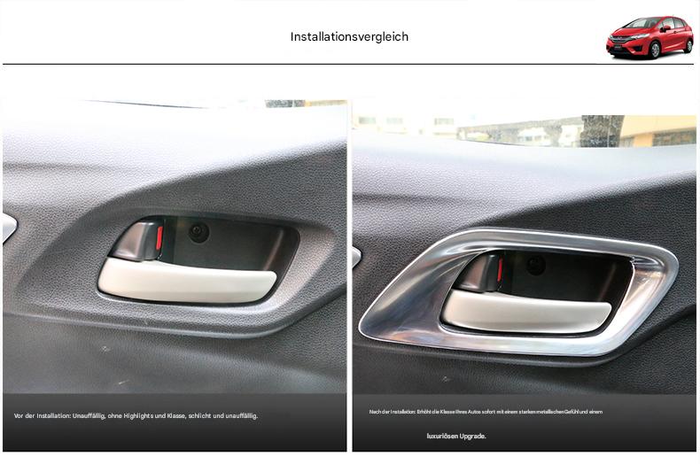 ABS Chrom Türgriffblenden für Honda Fit GK5 2014–2020 – Innenrahmenabdeckung für 3. Generation Jazz