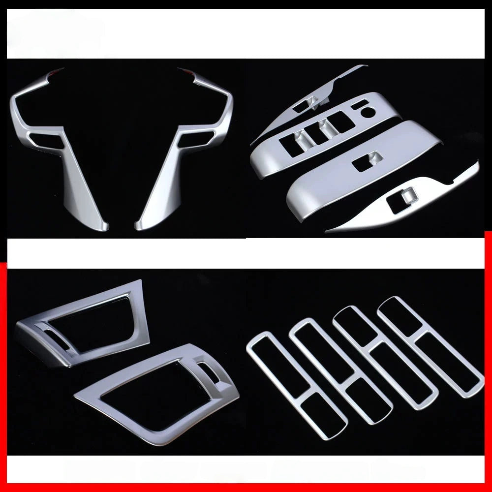 Innenraum-Dekorleisten in Matt-Silber – passend für Toyota Alphard/Vellfire (2016–2021)｜Fensterheber & Lüftungsgitter Blenden