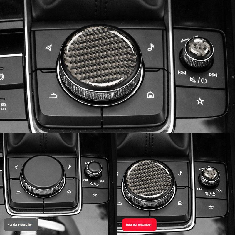 Carbon Multimedia Drehknopf Abdeckung für Mazda 3 ab 2020