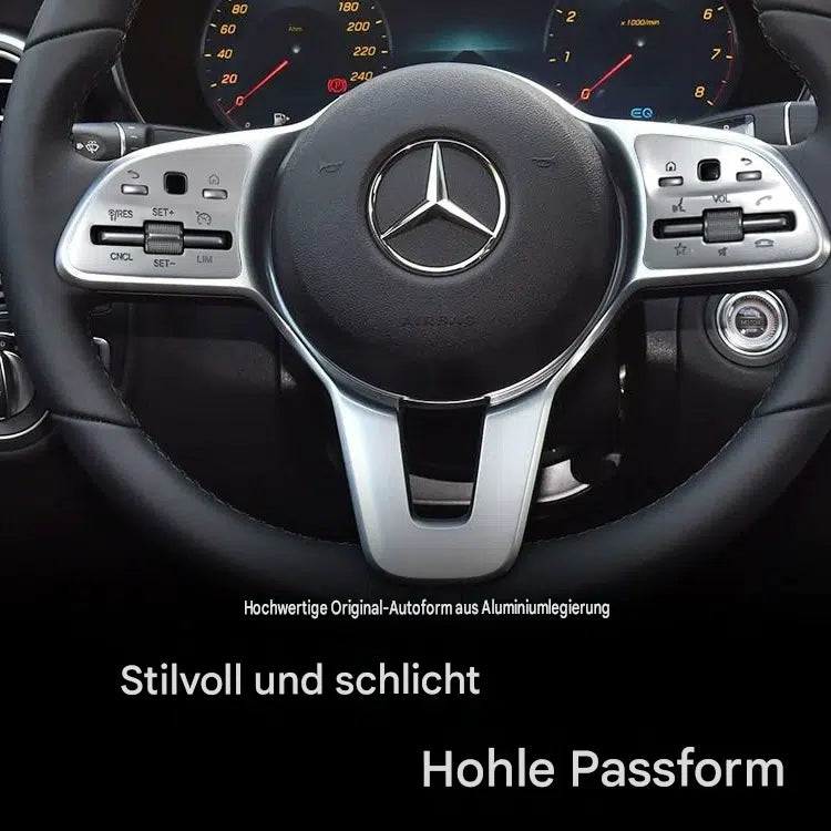 Hochwertige Aluminium Lenkradtasten Dekorblenden Tuning Zubehör passend für Mercedes-Benz A-Klasse B-Klasse C-Klasse E-Klasse GLB GLE GLS Baujahr 2020, Interieur Verkleidung Dekorationsaufkleber