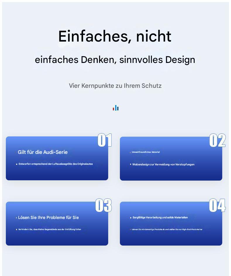 Edelstahl-Lüftungsschutz unter dem Sitz für Audi A4L/A6L/A7/A8/Q3/Q5L/Q7/Q8 – Staubschutz & Dekoration