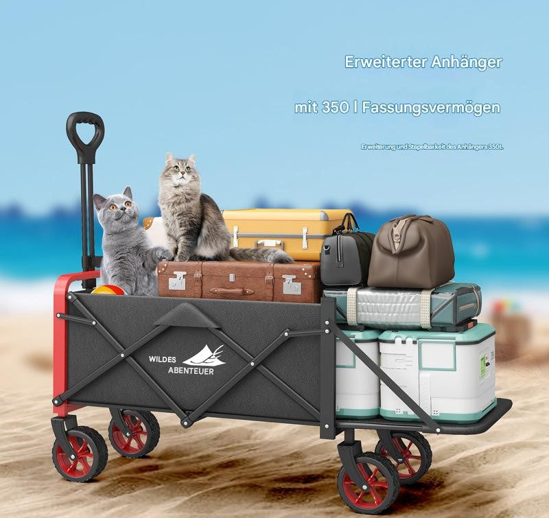 Faltbarer Outdoor-Transportwagen mit Vollstahlrahmen & 600D Oxford – Kompakt & Vielseitig
