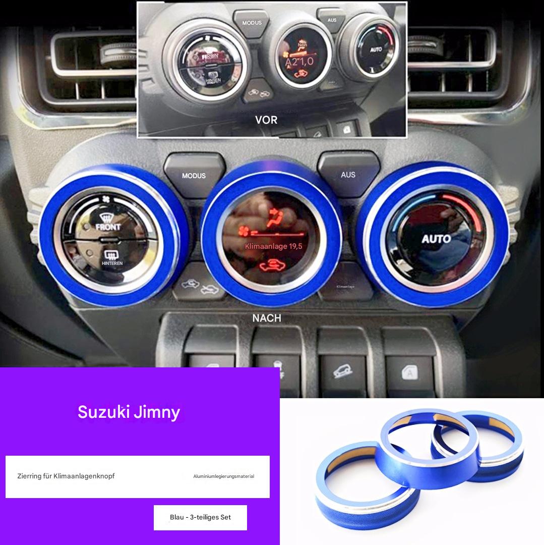 Alu-Dekorrahmen für Klimaregler – passend für Suzuki Jimny JB64/JB74 (Baujahr 2019–2022)