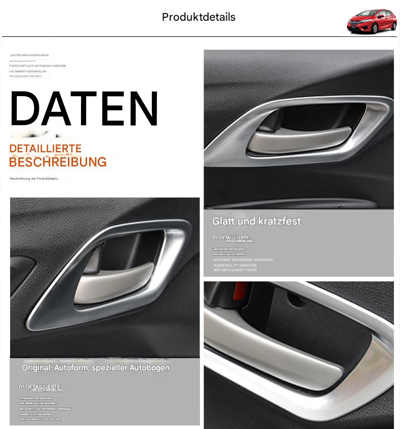 ABS Chrom Türgriffblenden für Honda Fit GK5 2014–2020 – Innenrahmenabdeckung für 3. Generation Jazz
