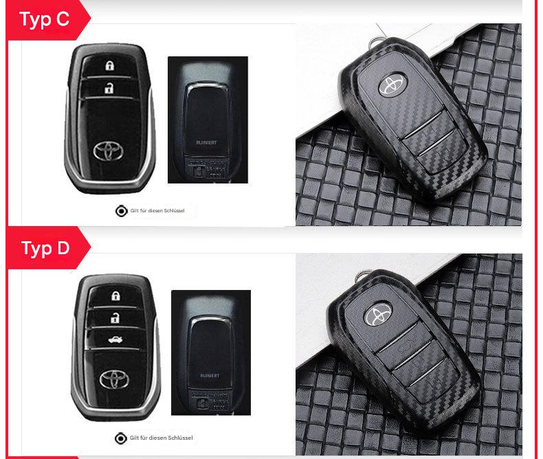 Toyota Schlüsselhülle – Schlüssel Cover für Camry, Corolla, RAV4, Highlander & mehr