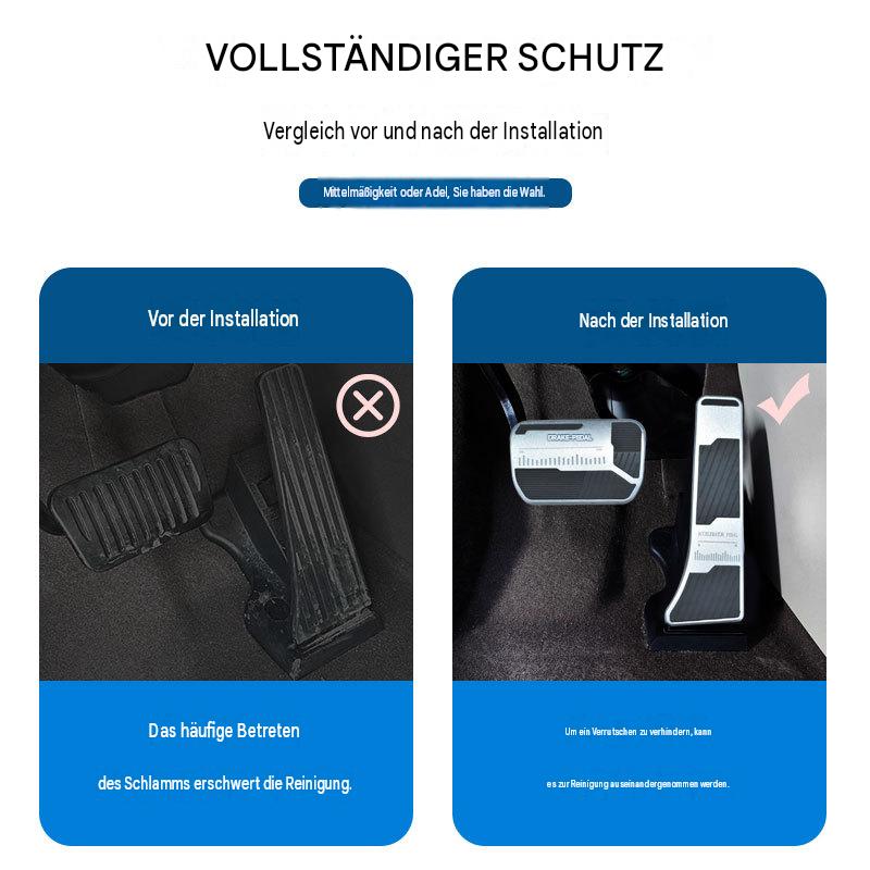Hochwertige Aluminium Pedalauflagen Gas Bremse Fußstütze Tuning Zubehör passend für Mercedes-Benz E-Klasse E260L E300L, Interieur Dekorationsverkleidung Modifizierung