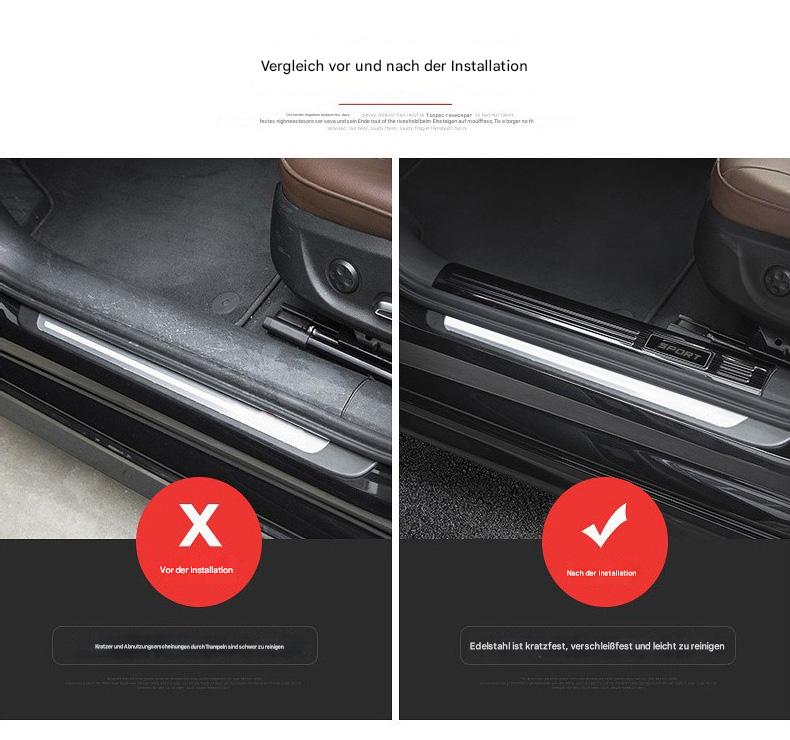 Einstiegsleisten Türschweller Schutz passend für Audi A3 – Edelstahl Türschwellerleisten Innenraum Dekor & Tuning Zubehör