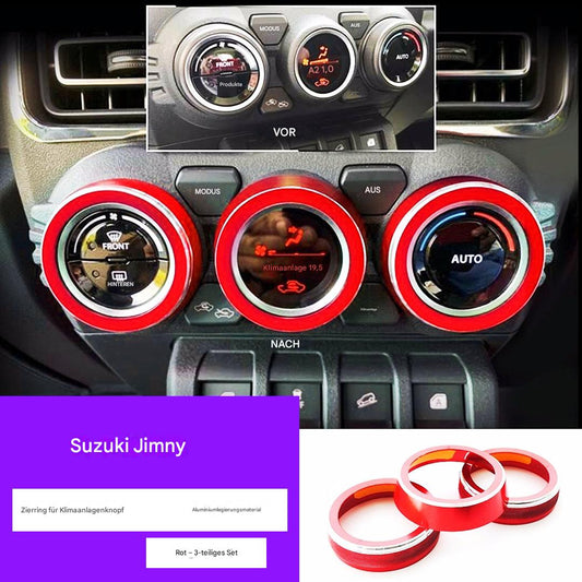 Alu-Dekorrahmen für Klimaregler – passend für Suzuki Jimny JB64/JB74 (Baujahr 2019–2022)