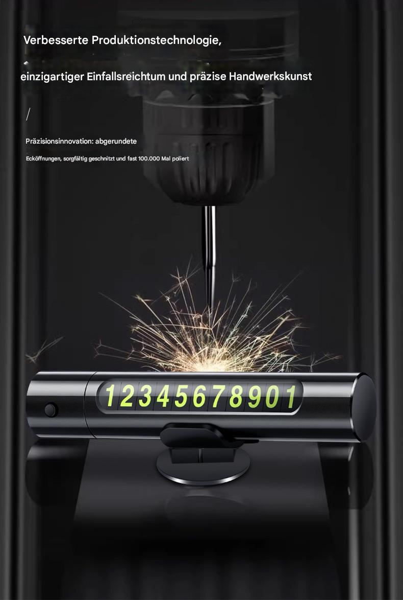 4-in-1 Auto-Notfalltool mit Parknummernschild, Nothammer, Gurtschneider & LED-Licht – Multifunktionales Sicherheitszubehör fürs Armaturenbrett