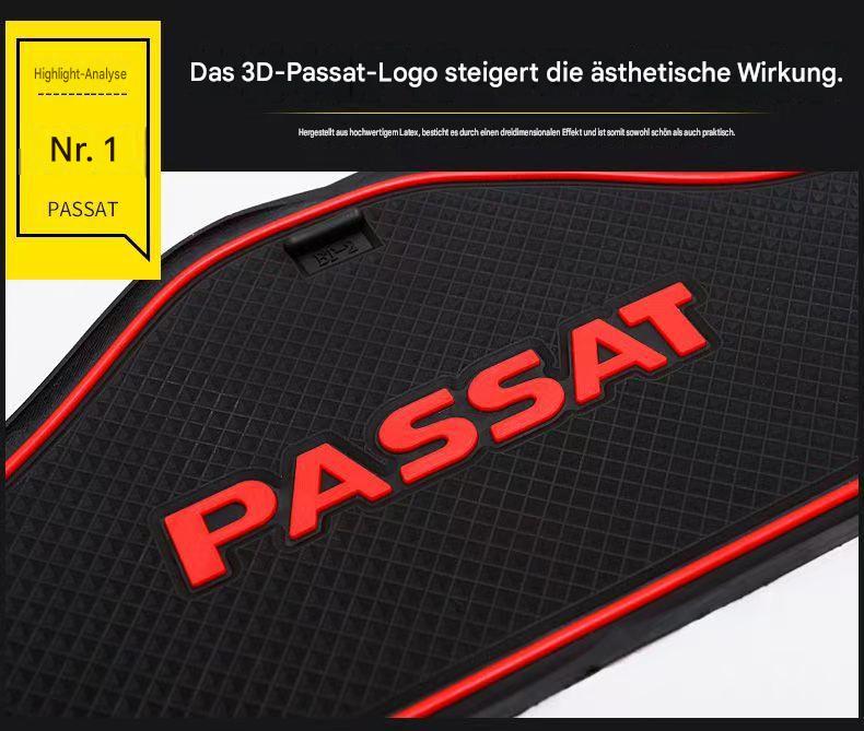 Passgenaue Latex Ablagefachmatten & Becherhaltermatten für VW Passat B8 Facelift 2019–2023 | Rutschfeste Staufach Einlagen Auto Innenraum Tuning Zubehör