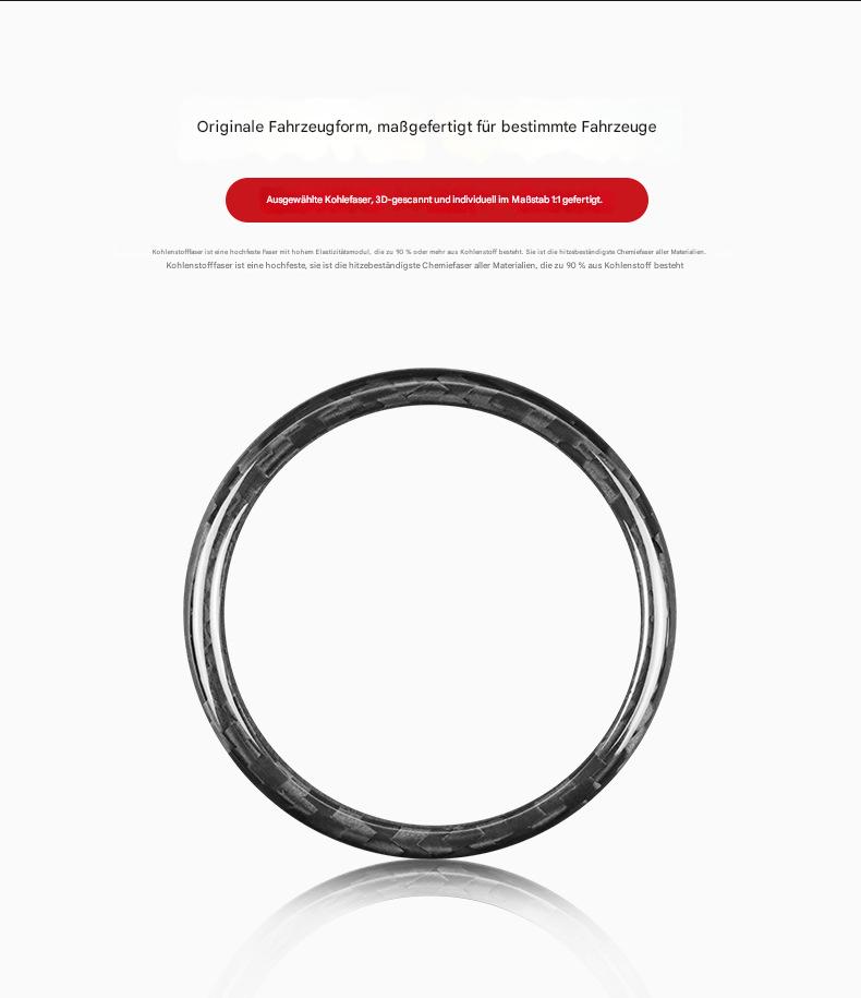 Echtcarbon Zierblende für Klimaregler – passend für Fiat 500 – Mittelkonsole Innenraum Tuning