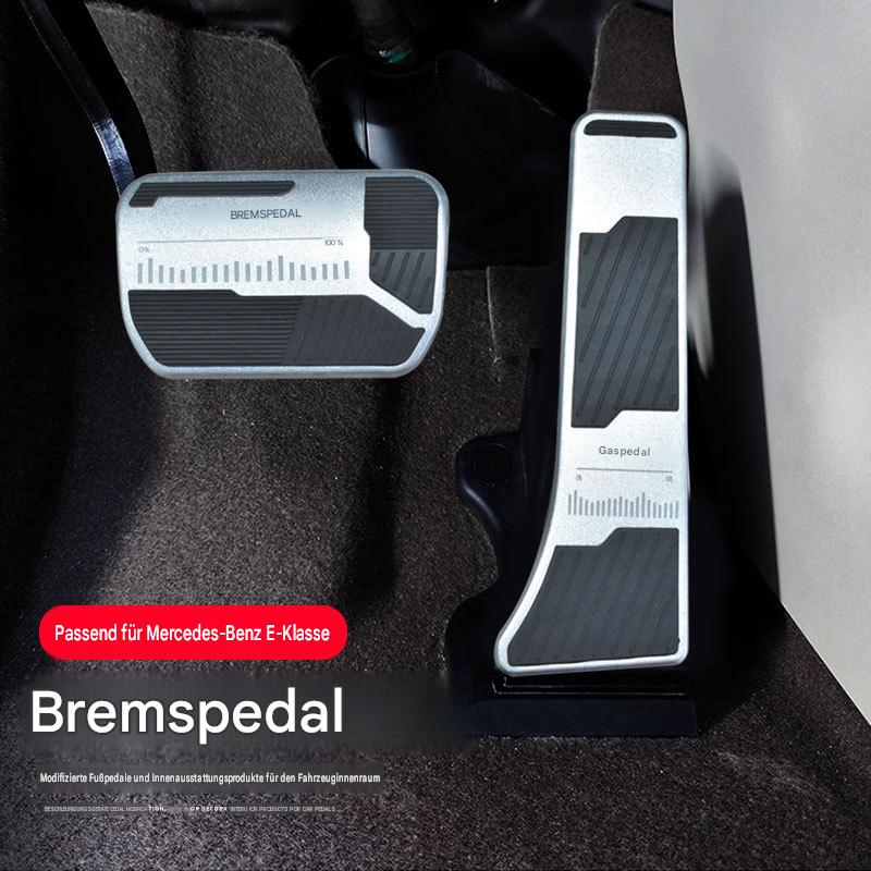 Hochwertige Aluminium Pedalauflagen Gas Bremse Fußstütze Tuning Zubehör passend für Mercedes-Benz E-Klasse E260L E300L, Interieur Dekorationsverkleidung Modifizierung