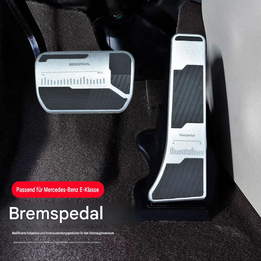 Hochwertige Aluminium Pedalauflagen Gas Bremse Fußstütze Tuning Zubehör passend für Mercedes-Benz E-Klasse E260L E300L, Interieur Dekorationsverkleidung Modifizierung