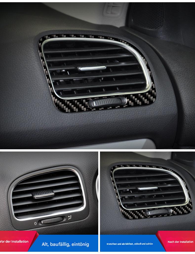 VW Golf 6 2008–2012 Lüftungsrahmen Echt-Carbon Innenraum Dekor