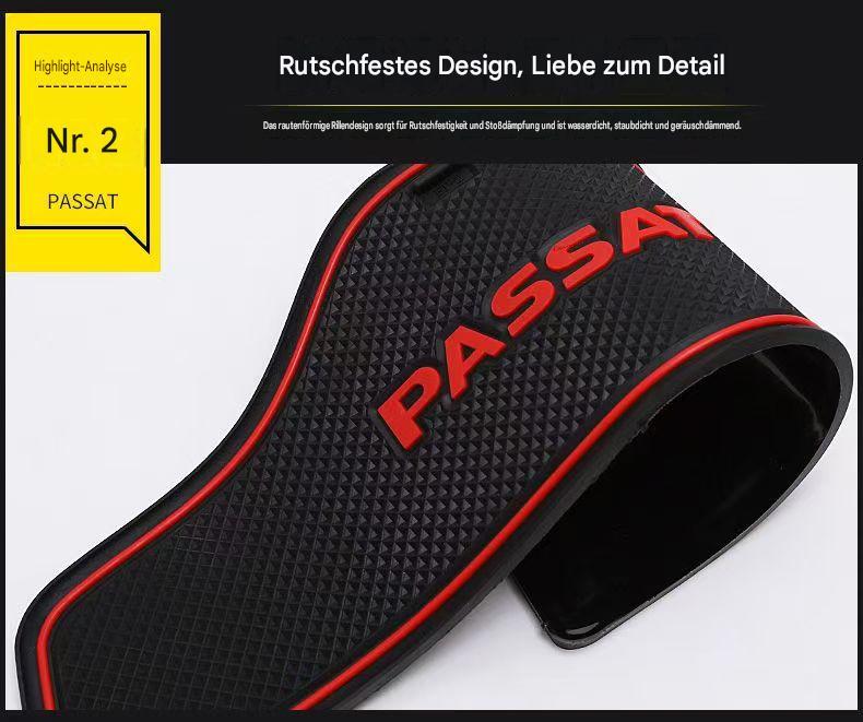 Passgenaue Latex Ablagefachmatten & Becherhaltermatten für VW Passat B8 Facelift 2019–2023 | Rutschfeste Staufach Einlagen Auto Innenraum Tuning Zubehör