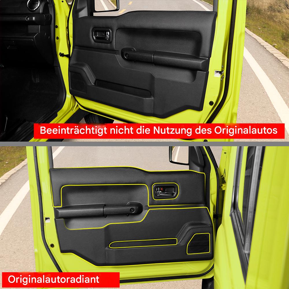 Suzuki Jimny JB64 JB74 JC74 2025 Türschutz Leder – 4-teiliges Set, Anti-Kick Türverkleidung, Kratzschutz mit 3M-Klebeband