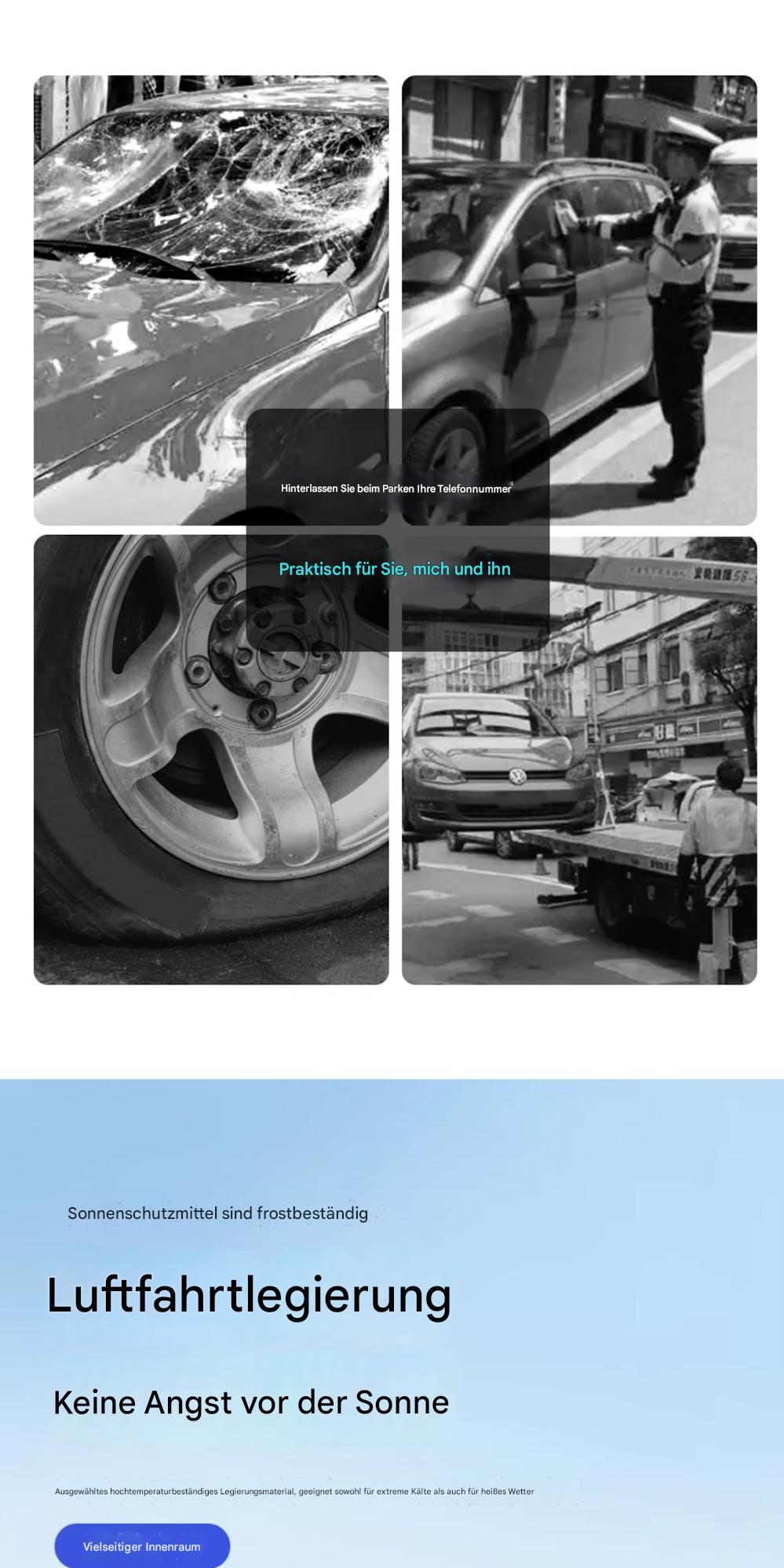 4-in-1 Auto-Notfalltool mit Parknummernschild, Nothammer, Gurtschneider & LED-Licht – Multifunktionales Sicherheitszubehör fürs Armaturenbrett