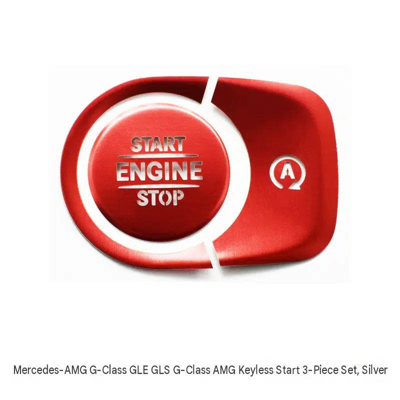Hochwertige Aluminium Startknopf Dekor Abdeckung Tuning Zubehör passend für Mercedes A-Klasse B-Klasse GLB G-Klasse GLE GLS & AMG Modelle, Innenraum Modifikation