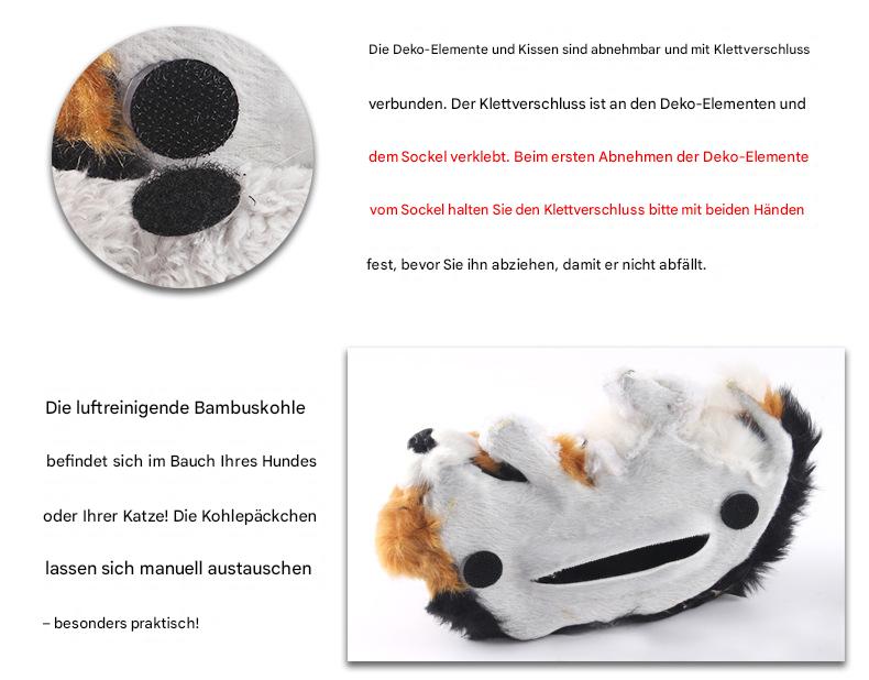 Auto Deko Katze & Hund – Aktivkohle Luftreiniger Figur für Auto Innenraum