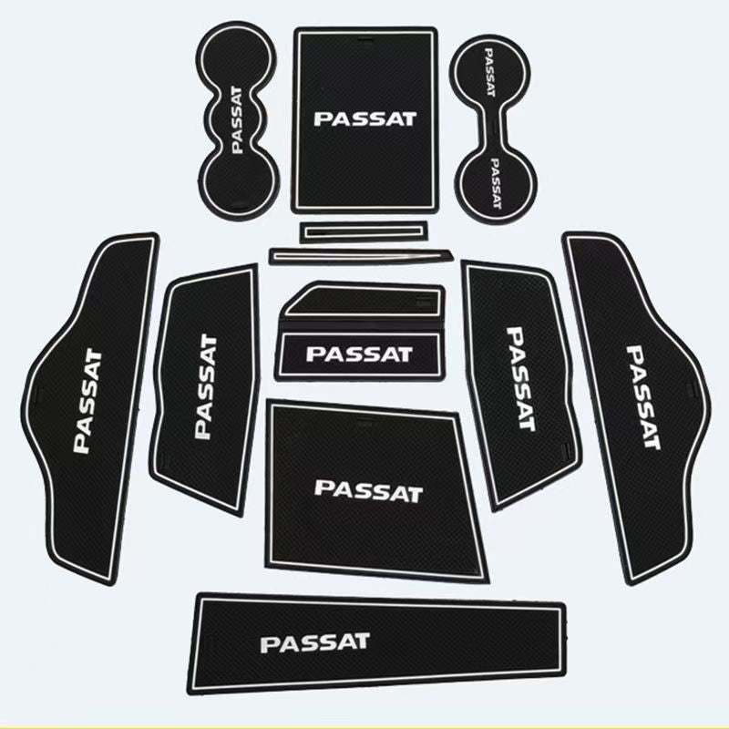 Passgenaue Latex Ablagefachmatten & Becherhaltermatten für VW Passat B8 Facelift 2019–2023 | Rutschfeste Staufach Einlagen Auto Innenraum Tuning Zubehör