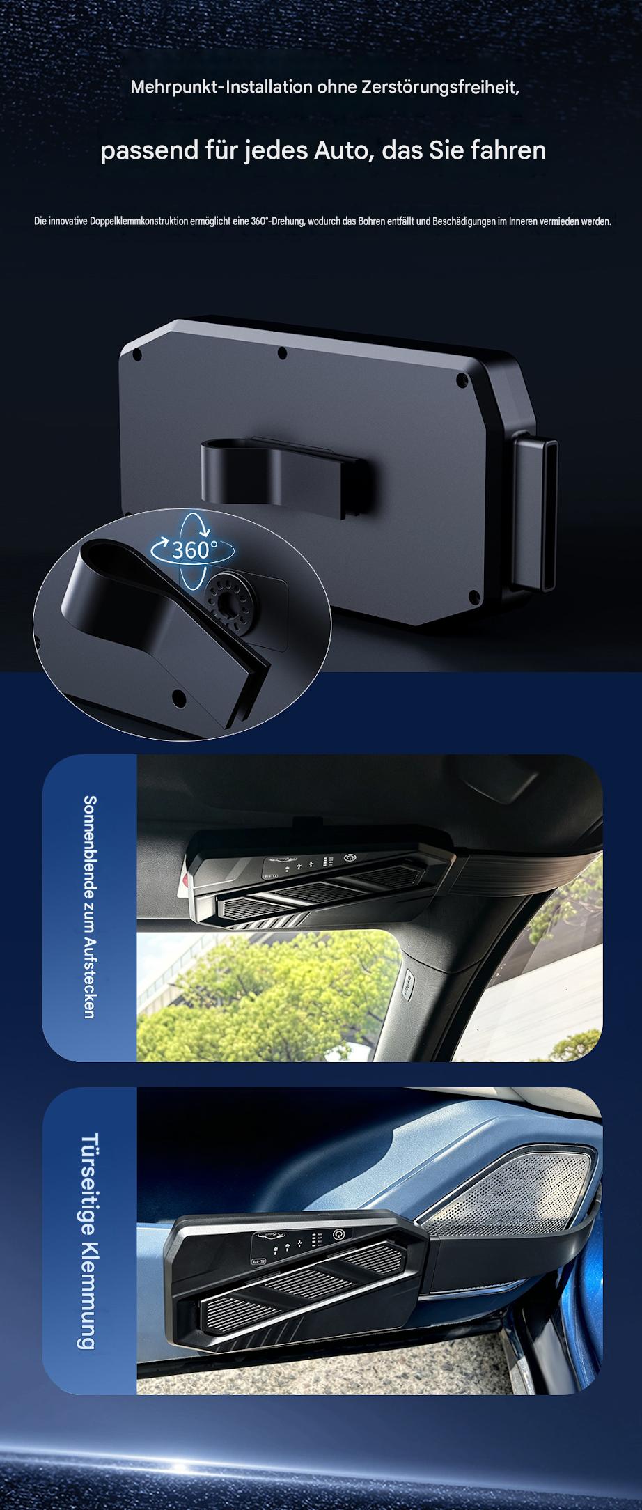 Solar Powered Car Window Exhaust Fan | Car Interior Cooling & Odor Removal Ventilator