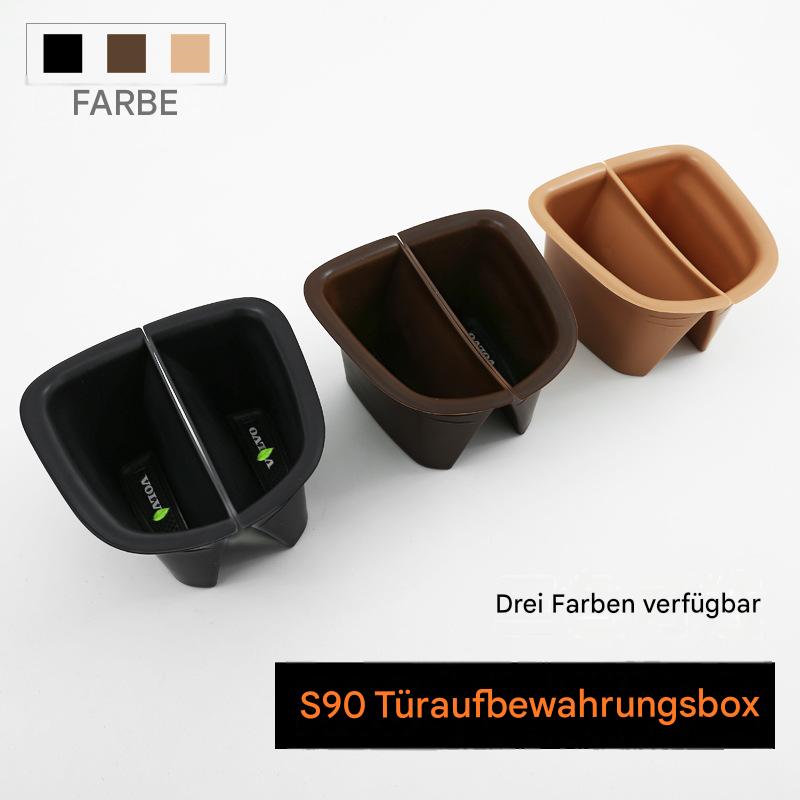 1 Paar ABS Türgriff Aufbewahrungsbox passend für Volvo S90 V90 (2017–2026) | Türgriffbox Armlehnen Ablagebox Tuning Zubehör Einsteckmontage