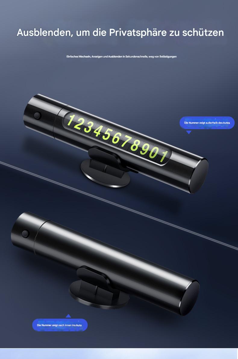 4-in-1 Auto-Notfalltool mit Parknummernschild, Nothammer, Gurtschneider & LED-Licht – Multifunktionales Sicherheitszubehör fürs Armaturenbrett