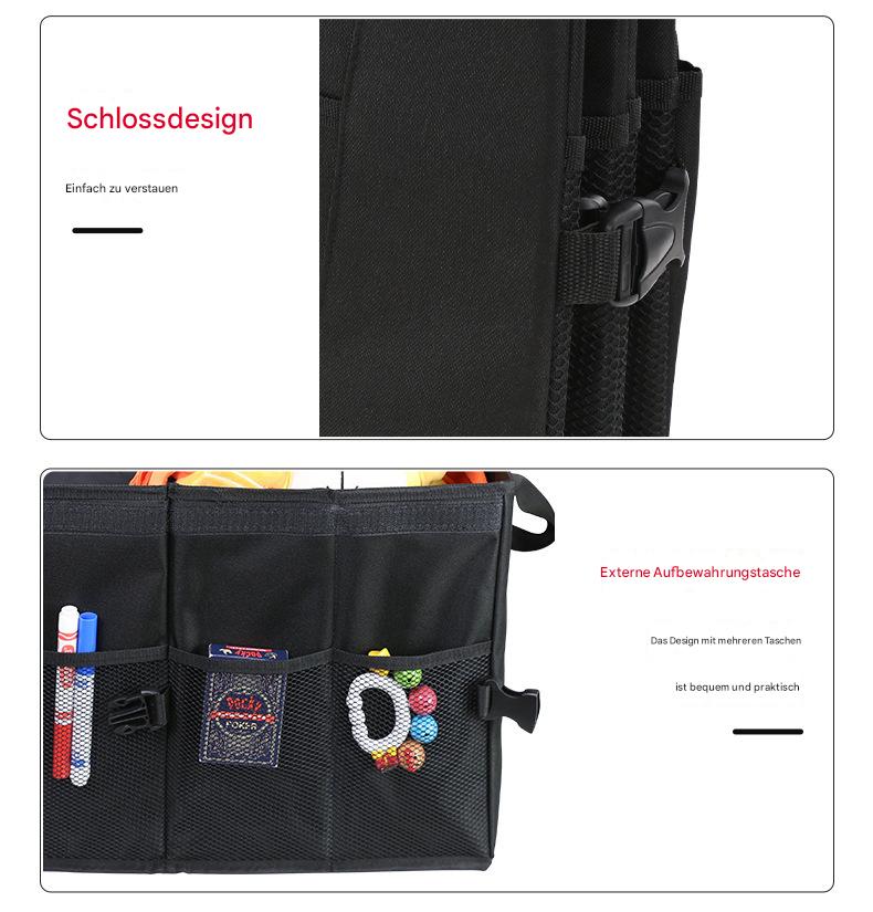 Kofferraum-Organizer mit Deckel – Faltbare Kofferraumtasche groß, rutschfest & stabil (3 Fächer, doppelte Böden, verstärkte Seitenwände)