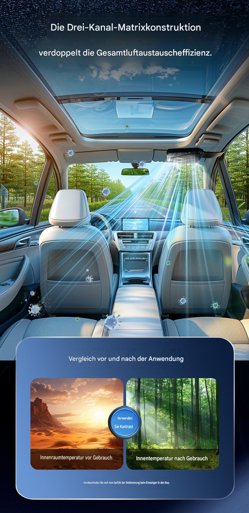 Solar Powered Car Window Exhaust Fan | Car Interior Cooling & Odor Removal Ventilator