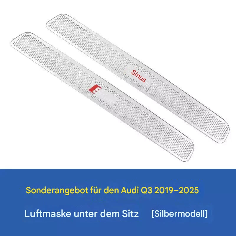 Edelstahl-Lüftungsschutz unter dem Sitz für Audi A4L/A6L/A7/A8/Q3/Q5L/Q7/Q8 – Staubschutz & Dekoration