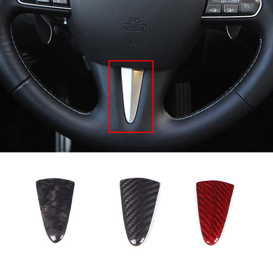 Geeignet für Infiniti Q50/Q50L/Q60 (Baujahre 2014-2017): Lenkrad-Dekoraufkleber aus echtem Carbon.