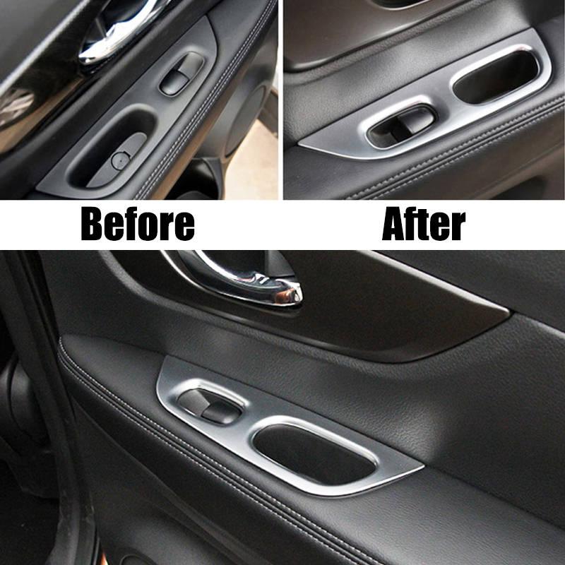 Nissan X-Trail T32 Chrom Abdeckung Fenster Heber Schalter Taster Rahmen