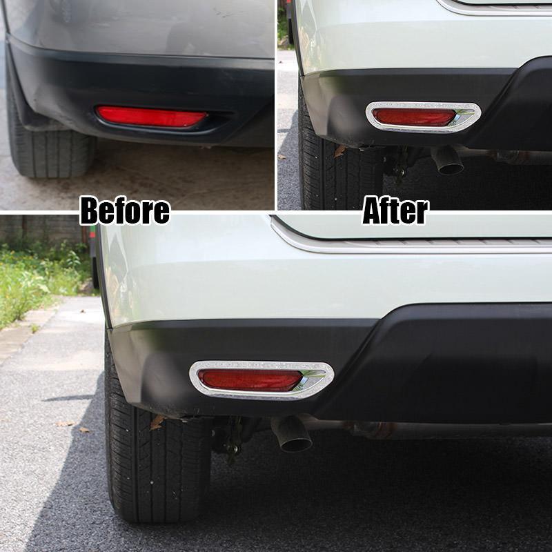 Nissan X-Trail T32 Chrom Nebelscheinwerfer Licht Hinten Abdeckung Rahmen