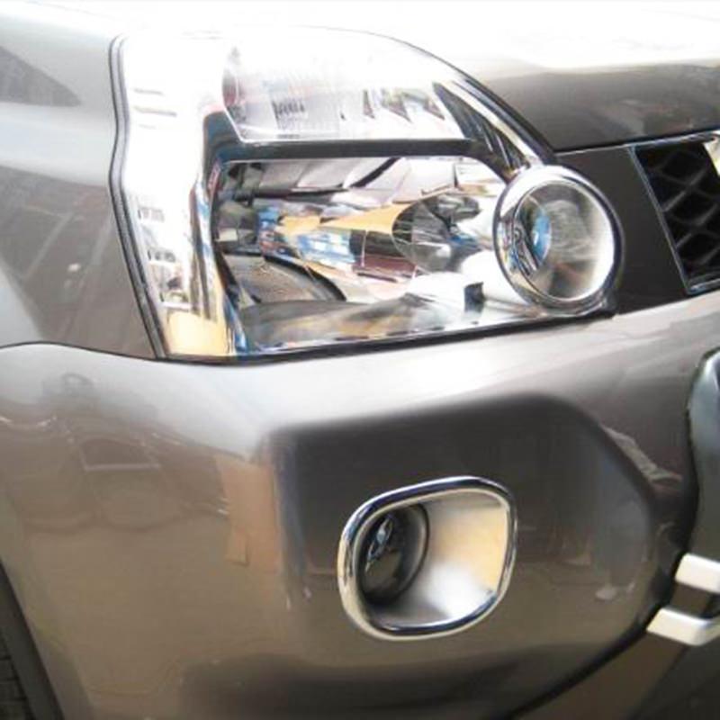 Nissan X-Trail T31 Chrom Nebelscheinwerfer Licht Abdeckung Rahmen Vorne