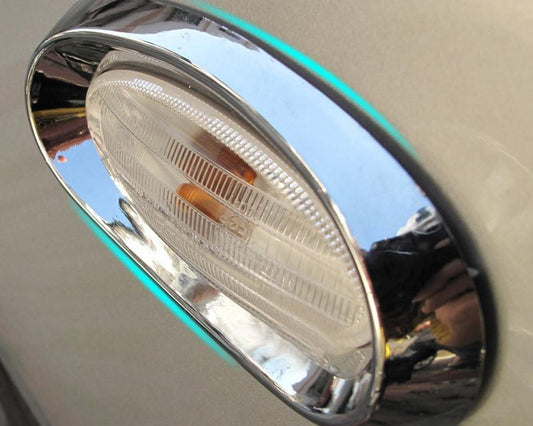 Nissan Qashqai J10 Chrom Seitenblinker Rahmen Abdeckung