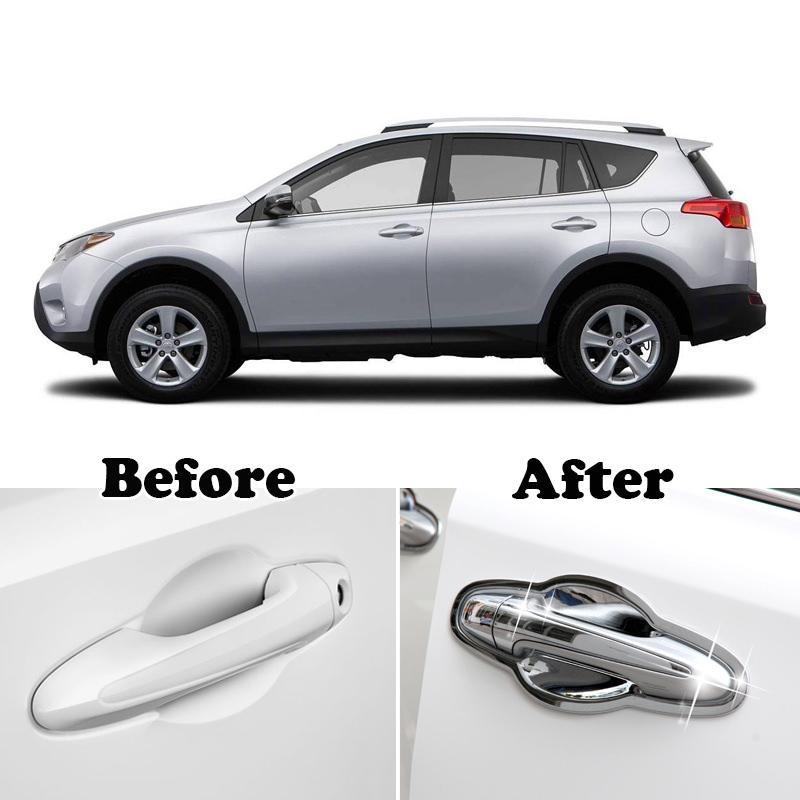 Toyota RAV4 4 XA40 Chrom Außen Türgriff Schalen Mulden Tür Kappen Abdeckung