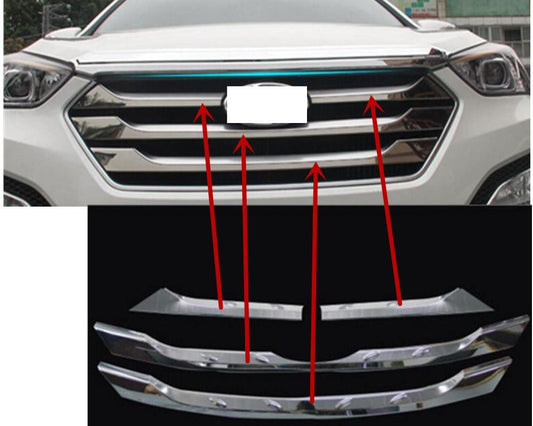 Hyundai Santa Fe 3 DM Chrom Stossleiste Kühlergrill Vorne Leiste Abdeckung
