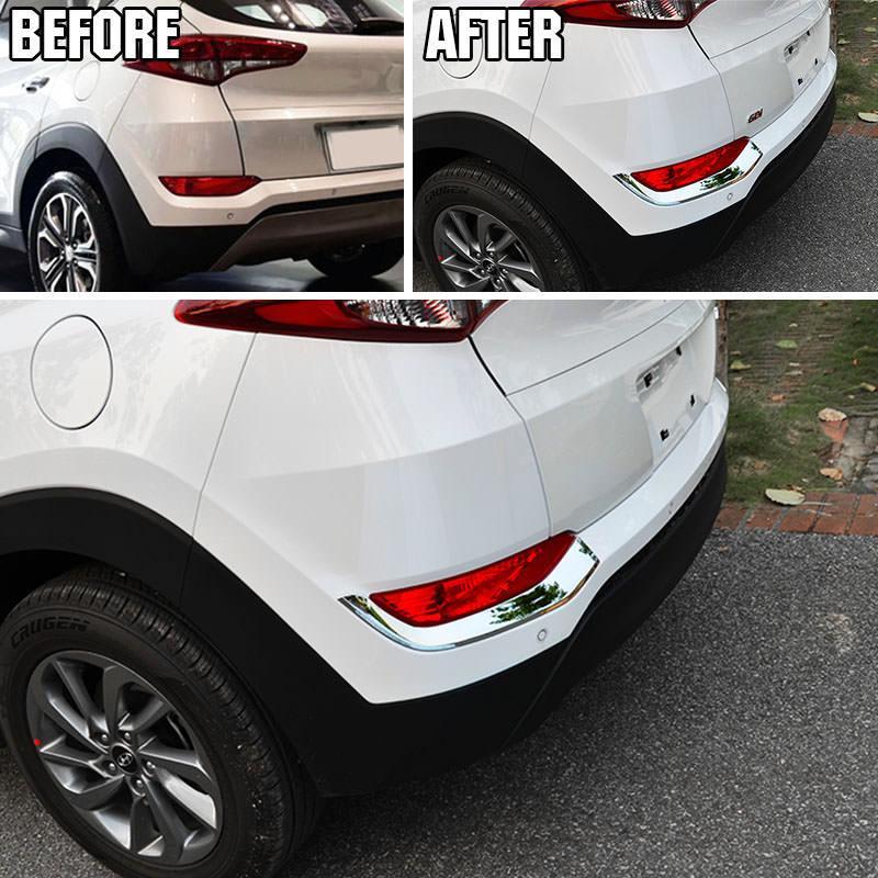 Hyundai Tucson 3 TL Chrom Nebelscheinwerfer Licht Hinten Leiste Abdeckung