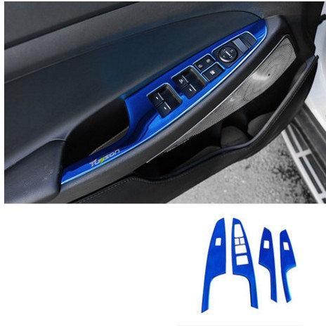 Hyundai Tucson 3 TL Blaue Dekoration Tür Armaturenbrett Rahmen Abdeckung