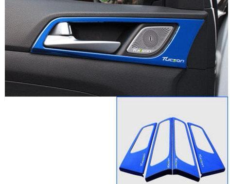 Hyundai Tucson 3 TL Blaue Dekoration Tür Armaturenbrett Rahmen Abdeckung