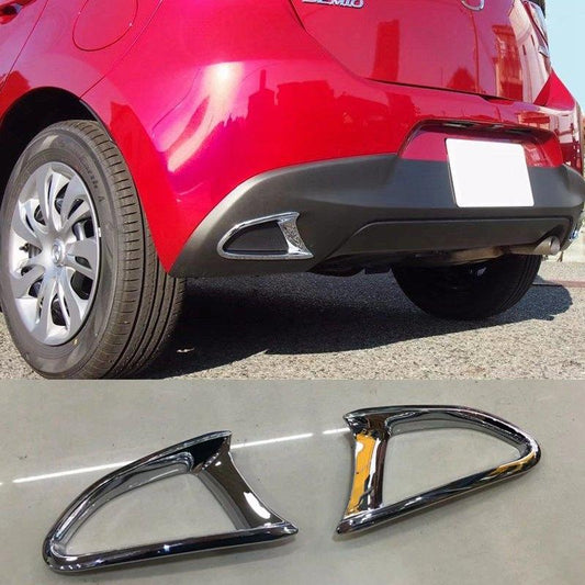 Mazda 2 DJ Chrom Nebelscheinwerfer Licht Abdeckung Rahmen Hinten