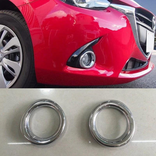 Mazda 2 DJ Chrom Nebelscheinwerfer Licht Abdeckung Rahmen Vorne