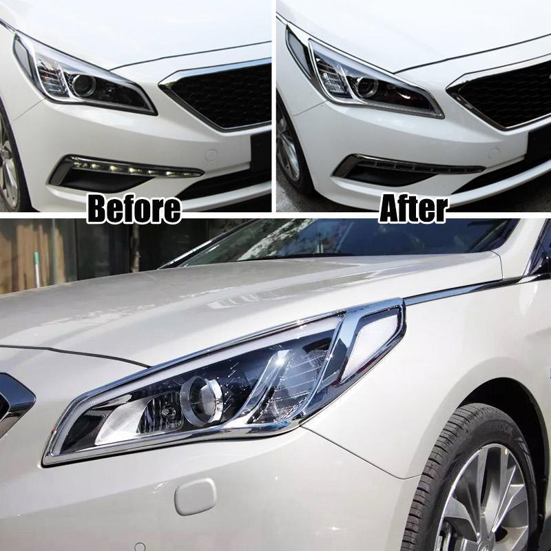 Hyundai Sonata 7 LF Chrom Licht Leuchte Scheinwerfer Vorne Abdeckung