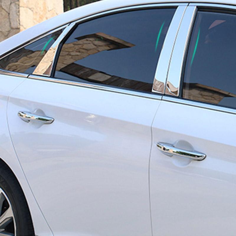 Hyundai Sonata 7 LF Edelstahl Türzierleisten Abdeckung B Säule Türsäule