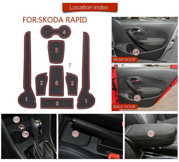 Skoda Rapid Antirutschmatte Gummimatten Rutschfeste Schutz Matten