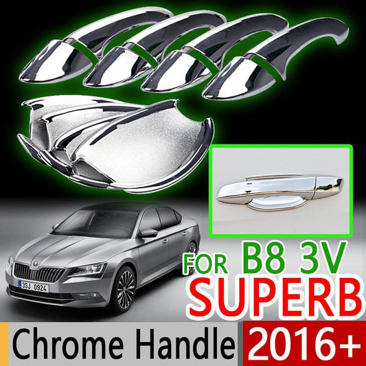 Skoda Superb 3 B8 Chrom Außen Türgriff Mulden Tür Kappen Abdeckung
