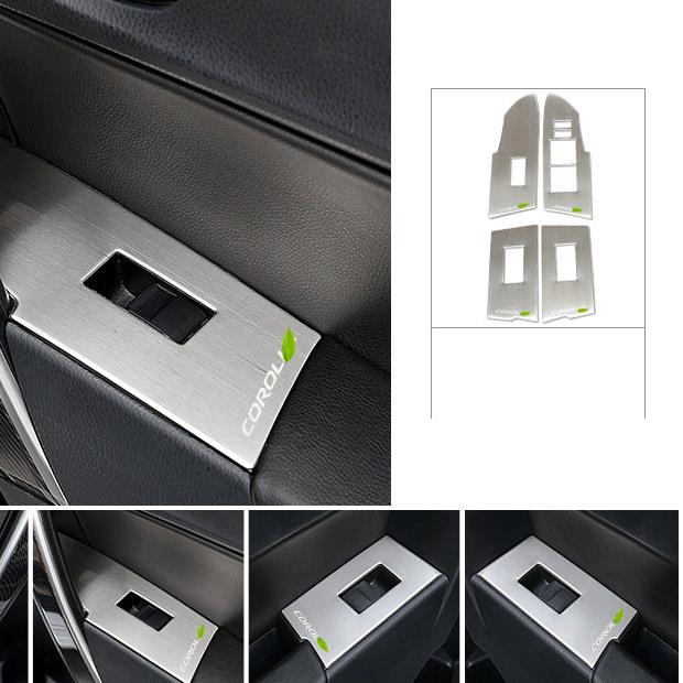 Toyota Corolla E170 Edelstahl Abdeckung Fenster Heber Schalter Taster Rahmen