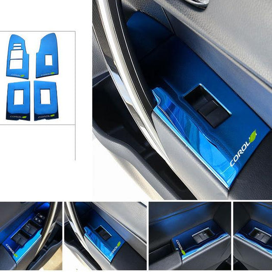 Toyota Corolla E170 Edelstahl Abdeckung Fenster Heber Schalter Taster Rahmen