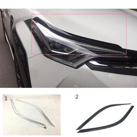 Toyota C-HR Chrom Carbon Licht Leuchte Scheinwerfer Vorne Abdeckung Leiste